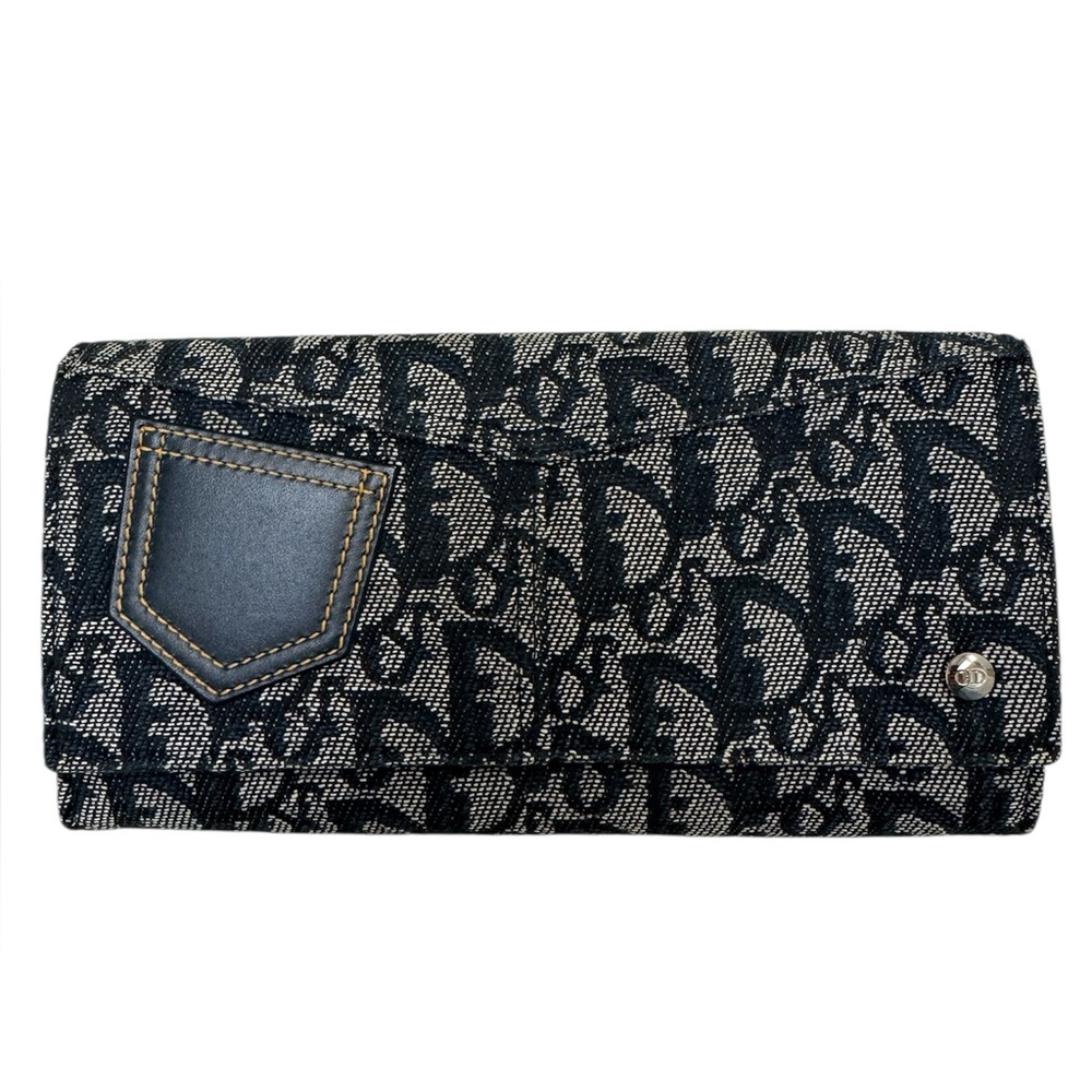 Christian Dior Vintage Trotter Canvas & Leather Wallet